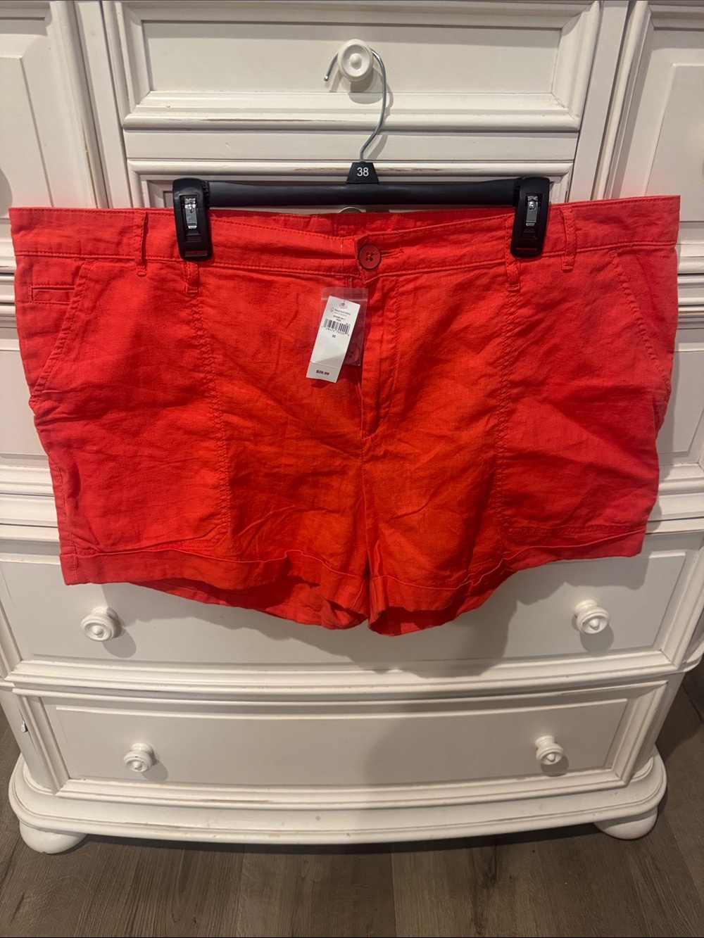 GAP Women's Bright Red Linen-Blend Shorts